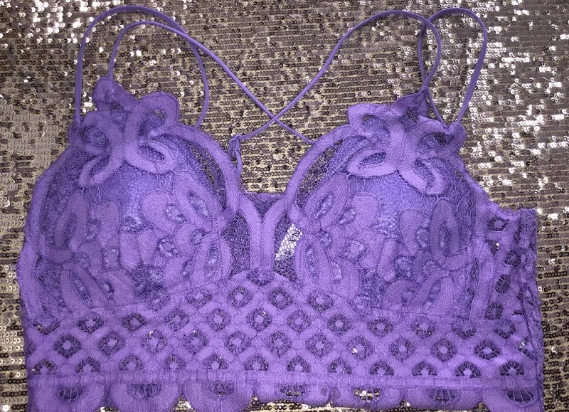 Zenana 2X Purple Lace Bralette