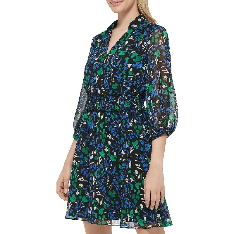 Karl Lagerfeld Paris Womens Printed Mini Fit & Flare Dress