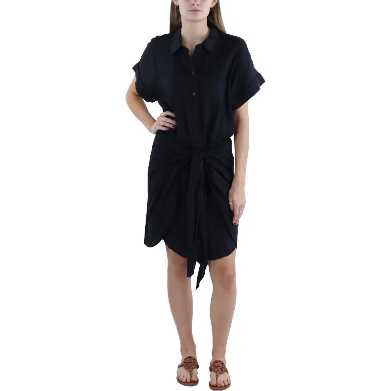 Lauren Ralph Lauren Womens Linen Tie Front Shirtdress