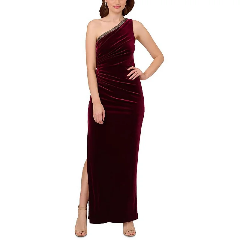 Adrianna Papell Womens Velvet Maxi Evening Dress