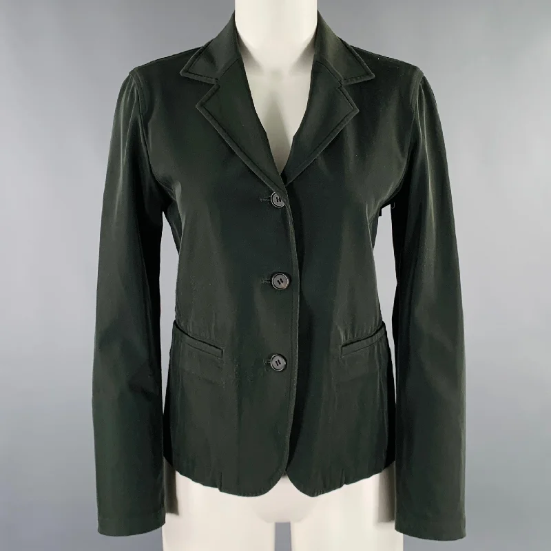 ISSEY MIYAKE Size S Green Single Breasted Blazer