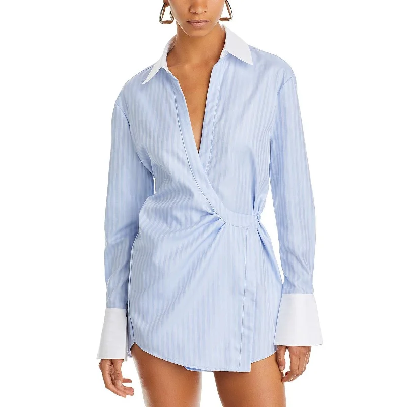 Ser.o.ya Womens Joy Collared Mini Shirtdress