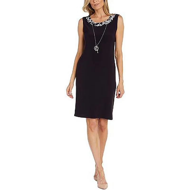 R&M Richards Womens Knit Sleeveless Sheath Dress