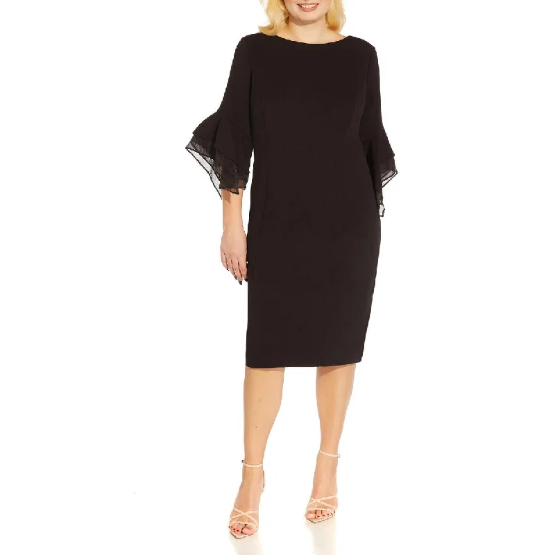 Adrianna Papell Womens Knit Midi Cocktail and Party Dress