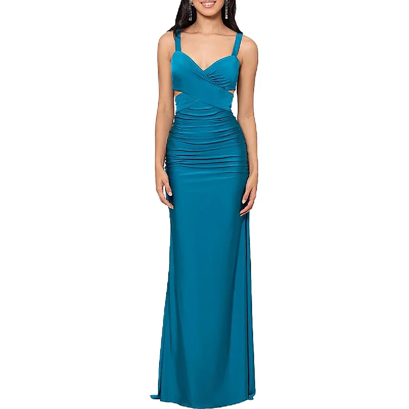 Blondie Nites Womens Juniors Full Length Cut-Out Evening Dress