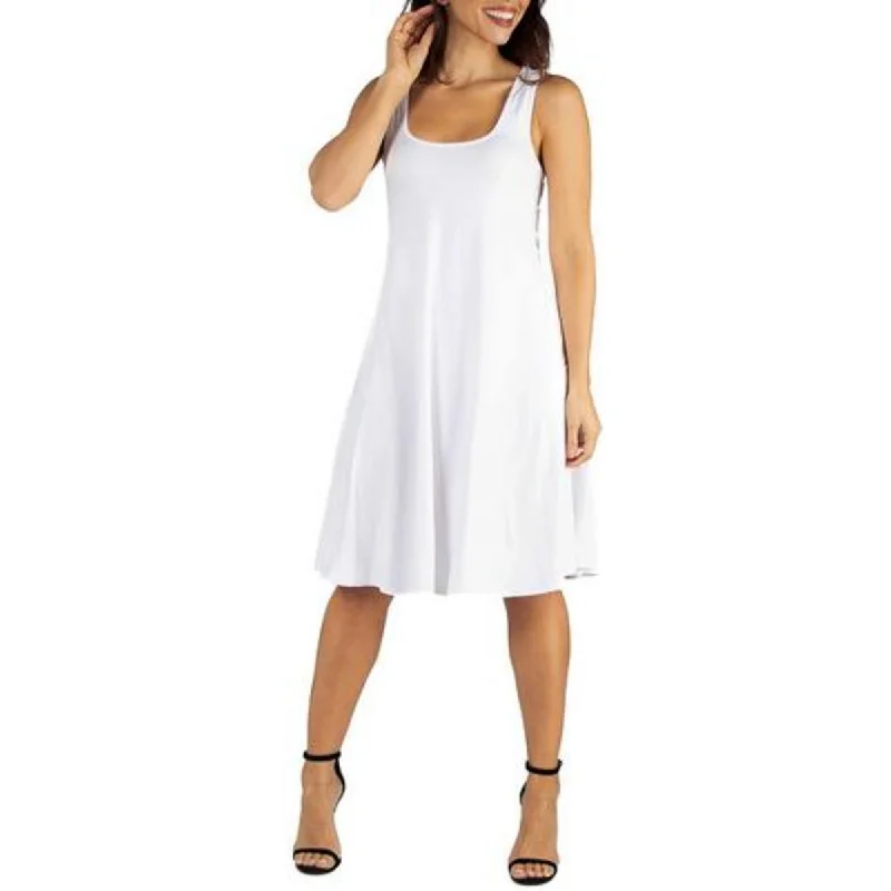 24seven Comfort Apparel Womens Plus Knee Length Sleeveless Fit & Flare Dress