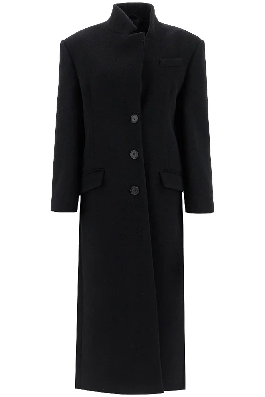 Long Woolen Cloth Coat  - Black