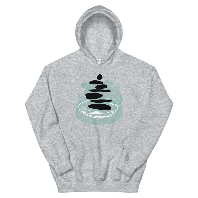 Balancing Rocks Stacked Zen Stones Minimal Abstract Shape Art Unisex Hoodie