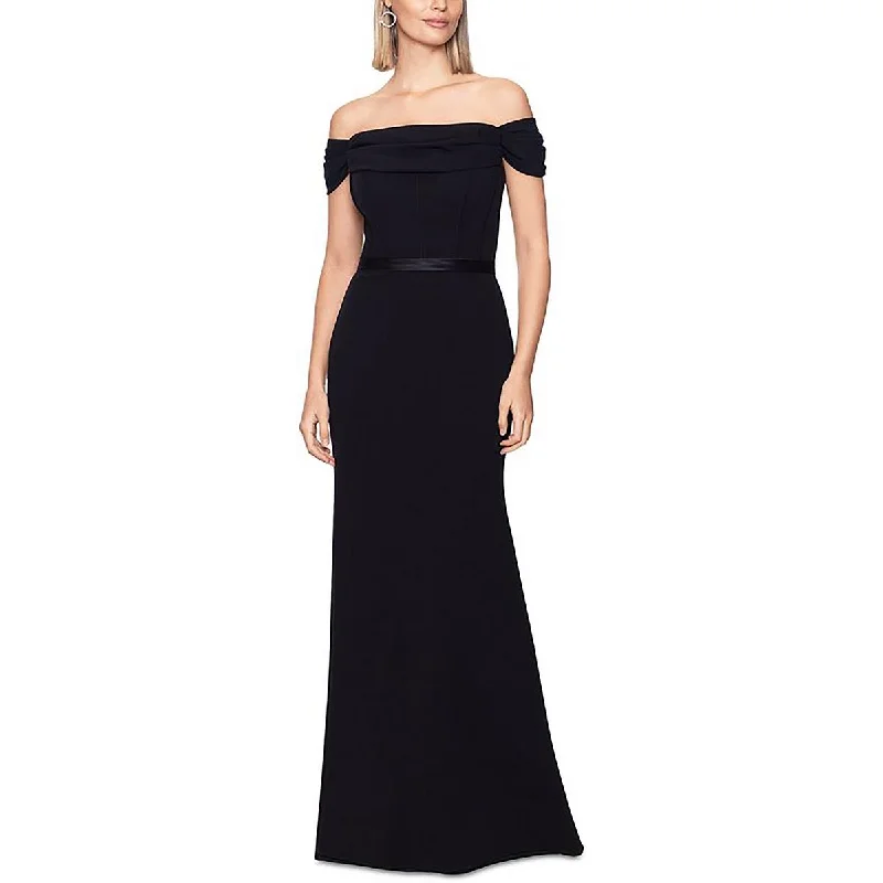 B&A by Betsy and Adam Womens Off-The-Shoulder Formal Evening Dress