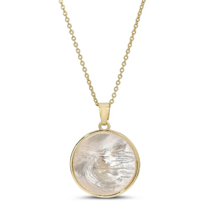 Good Vibes & High Tides, Etched Shell Pendant Necklace