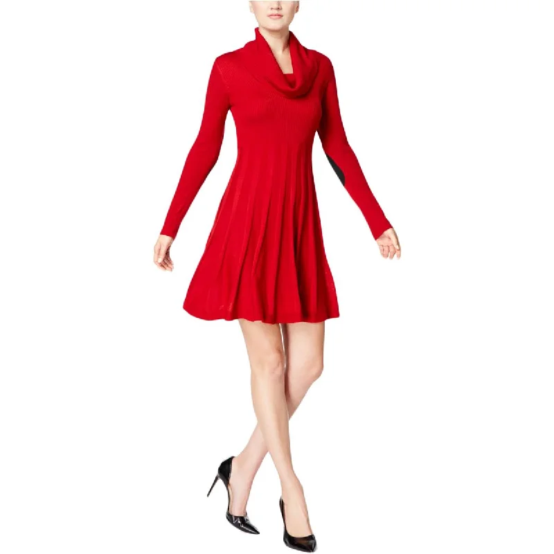 Calvin Klein Womens Ribbed Long Sleeves Sweaterdress