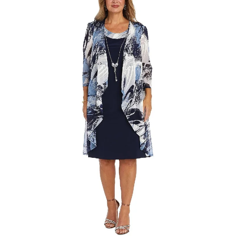 R&M Richards Womens Abstract Print 2 Piece Set Two Piece Dress