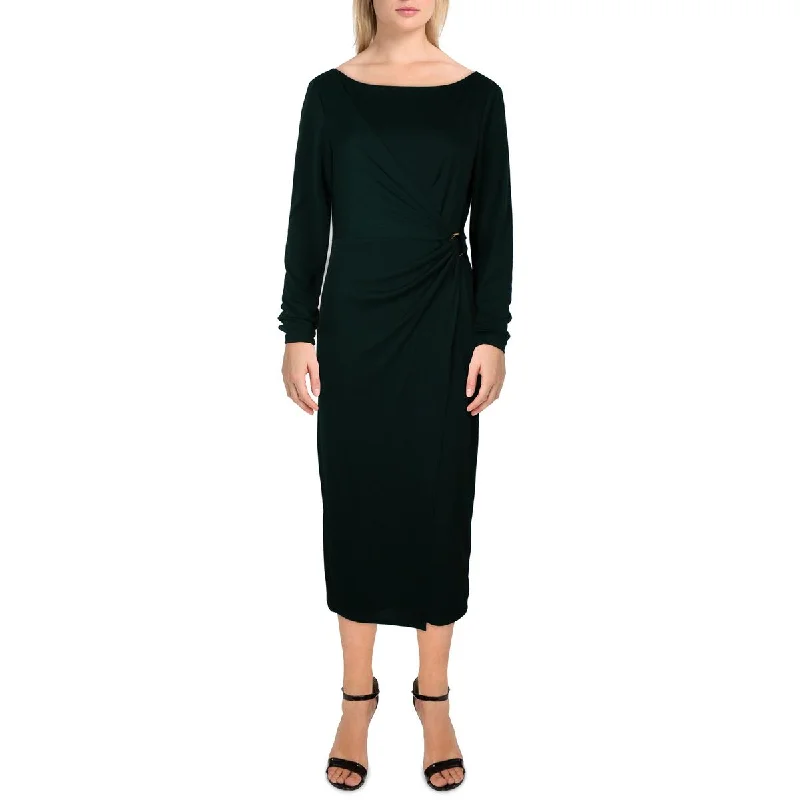 Lauren Ralph Lauren Womens Embellished Mid Calf Wrap Dress