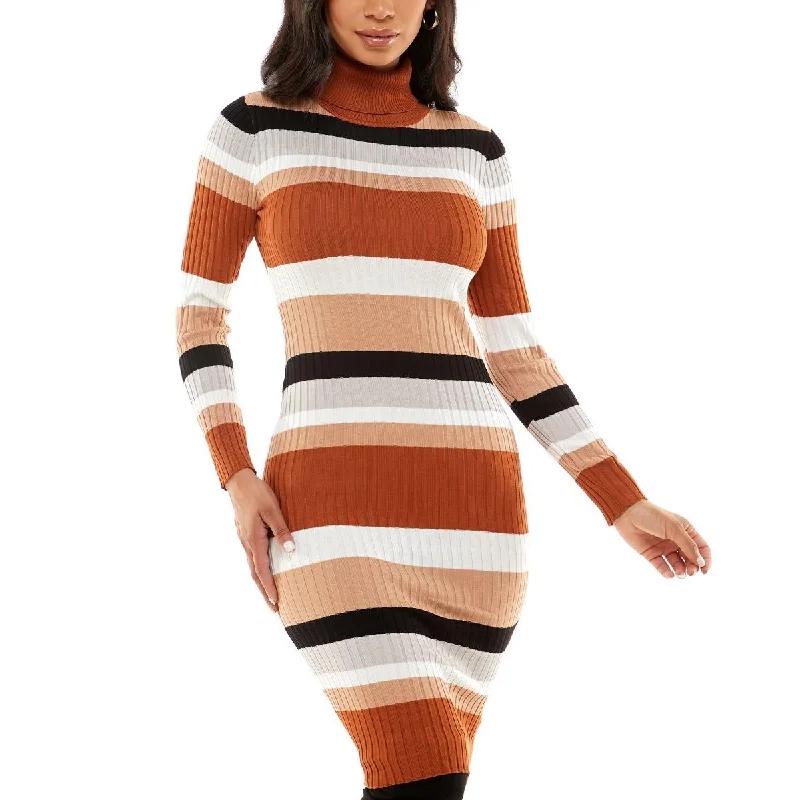 Almost Famous Womens Juniors Striped Knee Sweaterdress