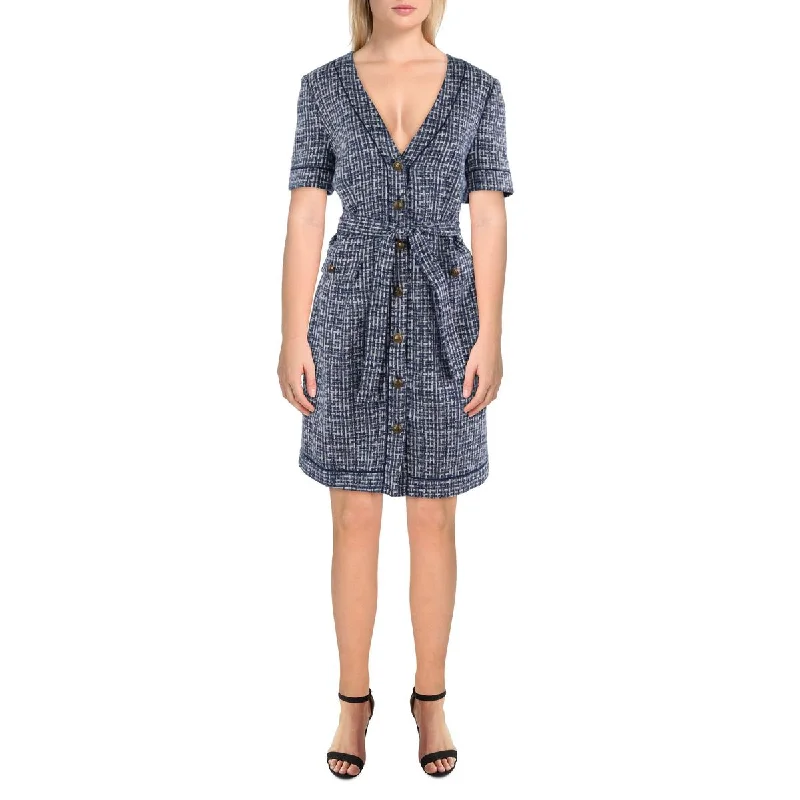 Marciano Womens Spencer Tweed Work Shirtdress