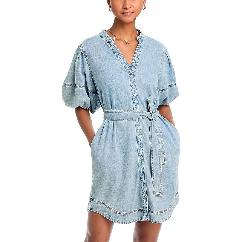 Rails Womens Mini Belted Shirtdress