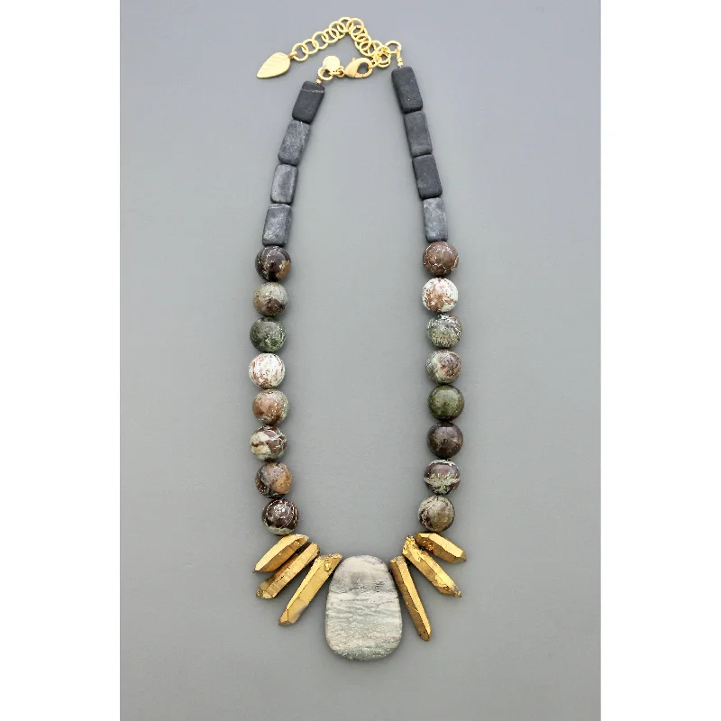 Turquoise & Quartz Necklace