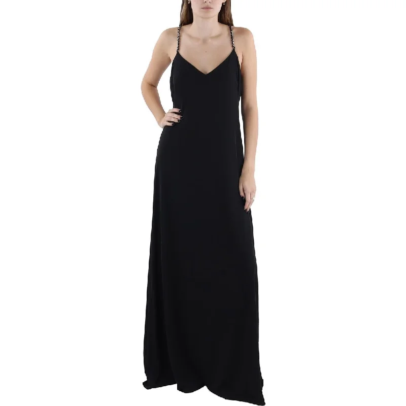 Lauren Ralph Lauren Womens Chain Sleeveless Evening Dress