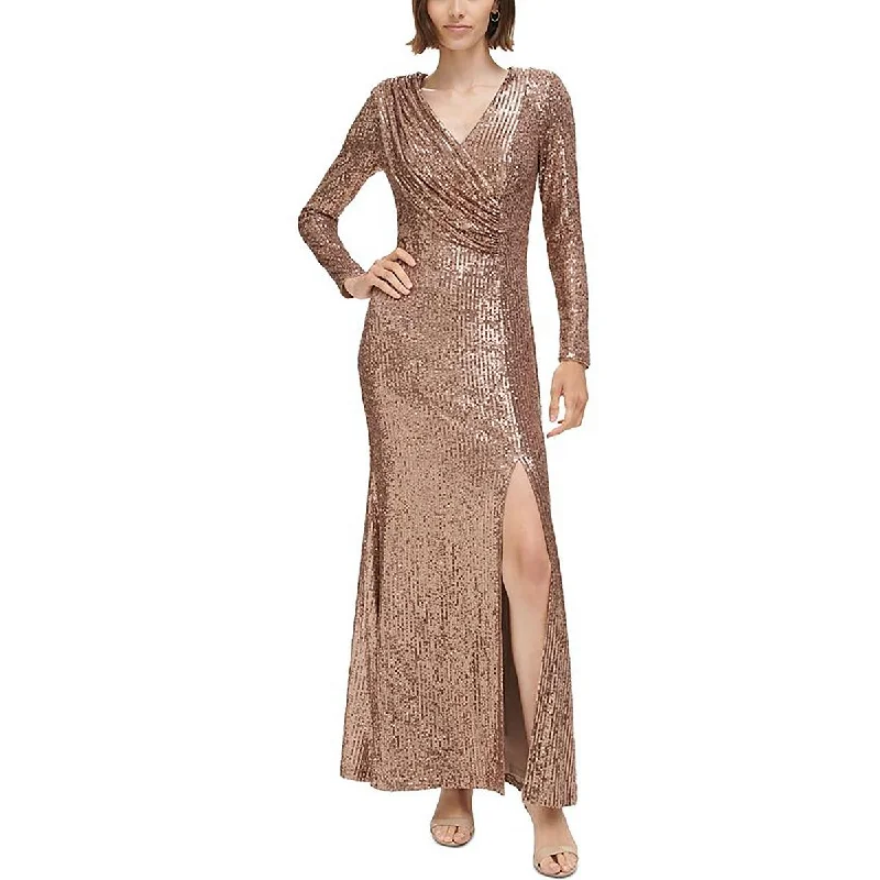 Eliza J Womens Full Length Sequined Evening Dress