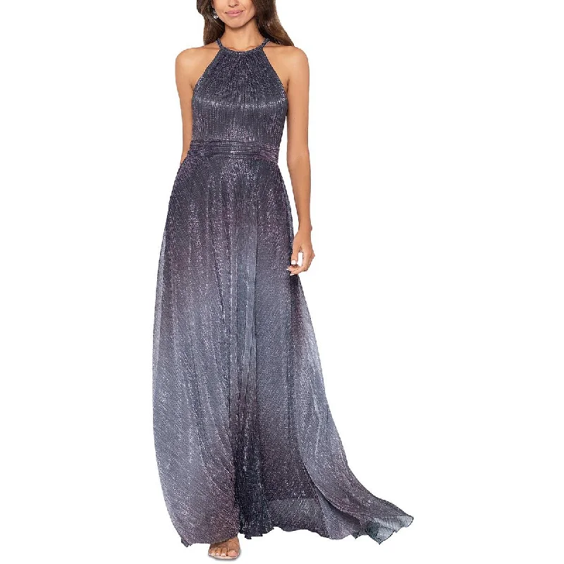 Betsy & Adam Womens Metallic Ombre Evening Dress