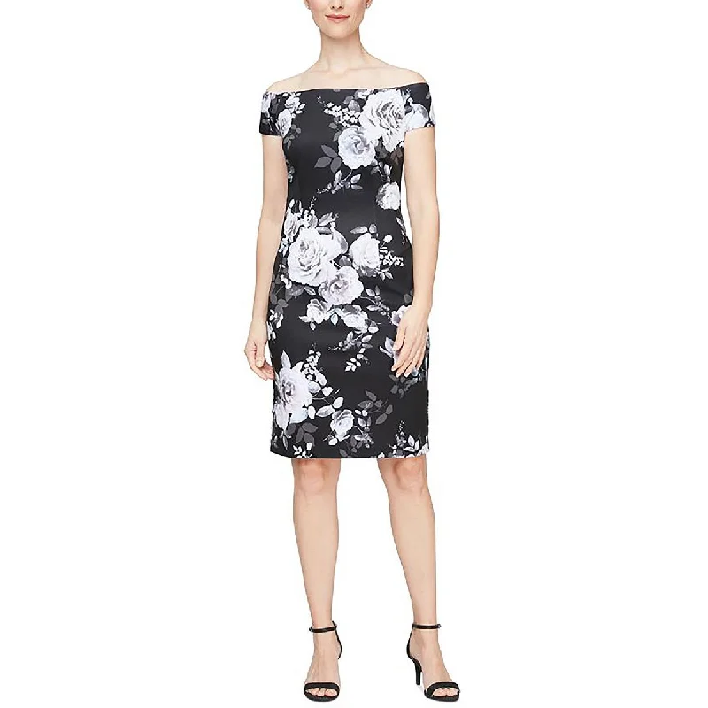 SLNY Womens Plus Floral Sheath Dress