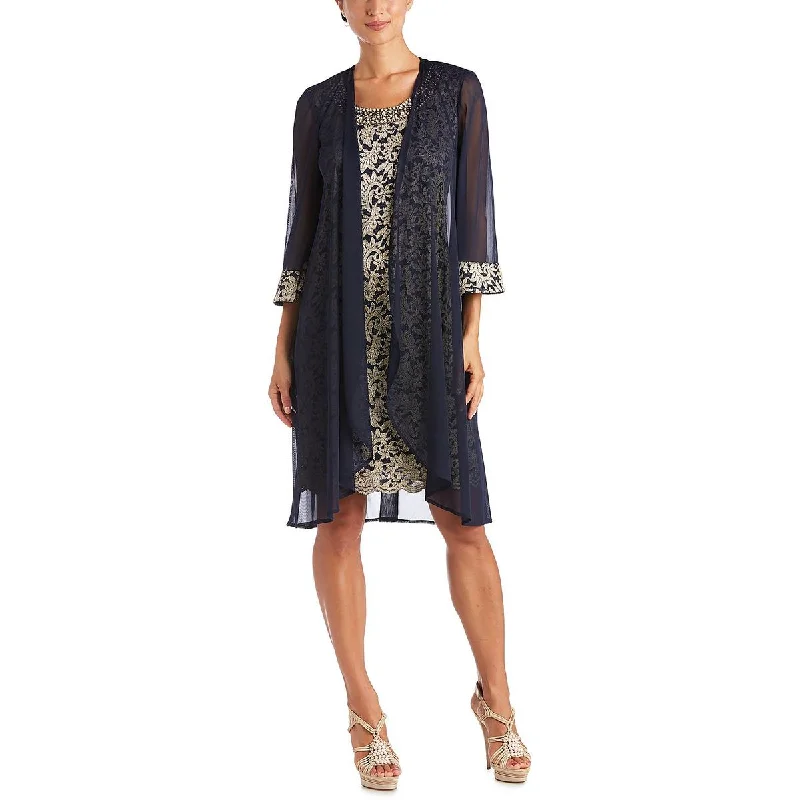 R&M Richards Womens Chiffon 2PC Cocktail and Party Dress