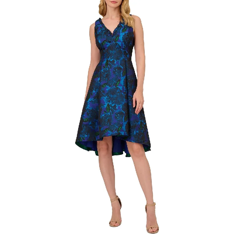 Adrianna Papell Womens Pleated Knee Length Cocktail And Party Dress