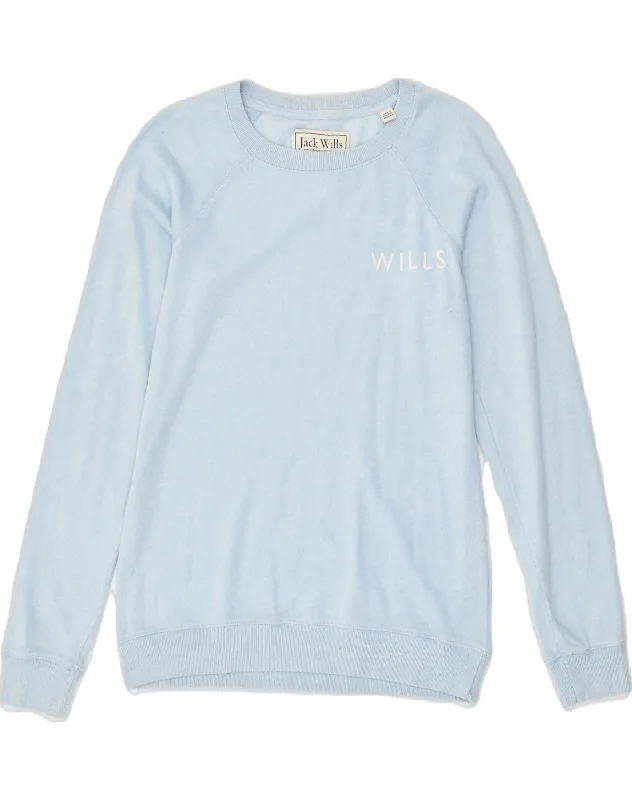 JACK WILLS Womens Sweatshirt Jumper UK 10 Small Blue Cotton