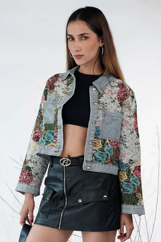 Floral Woven Breeze Denim Jacket