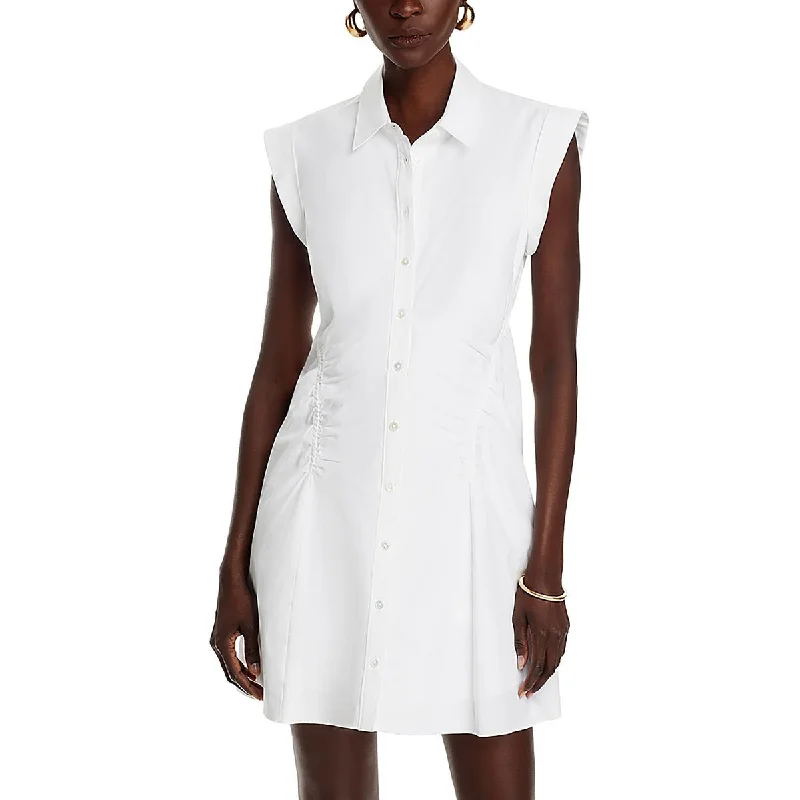 Veronica Beard Womens Button Down Collar Shirtdress