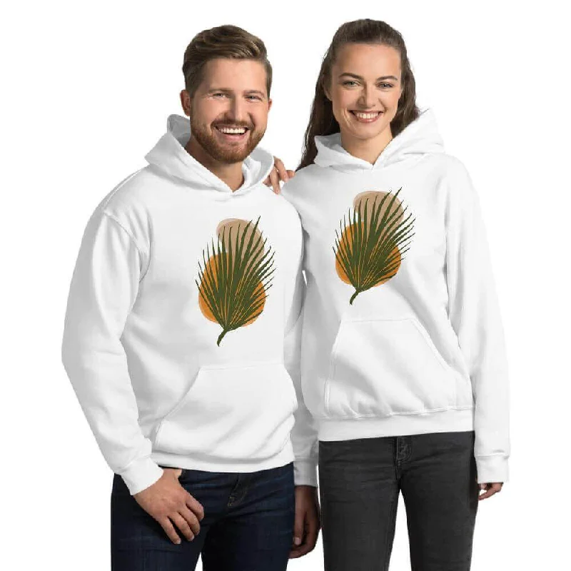 Abstract Palm Leaf and Stones Minimal Modern Art Graphic Unisex Hoodie