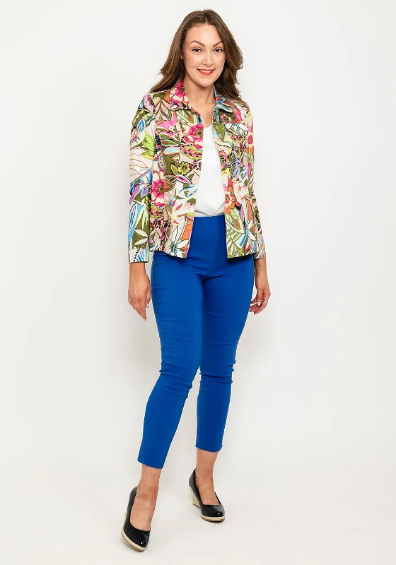 Robell Happy Floral Print Denim Effect Jacket, Multi