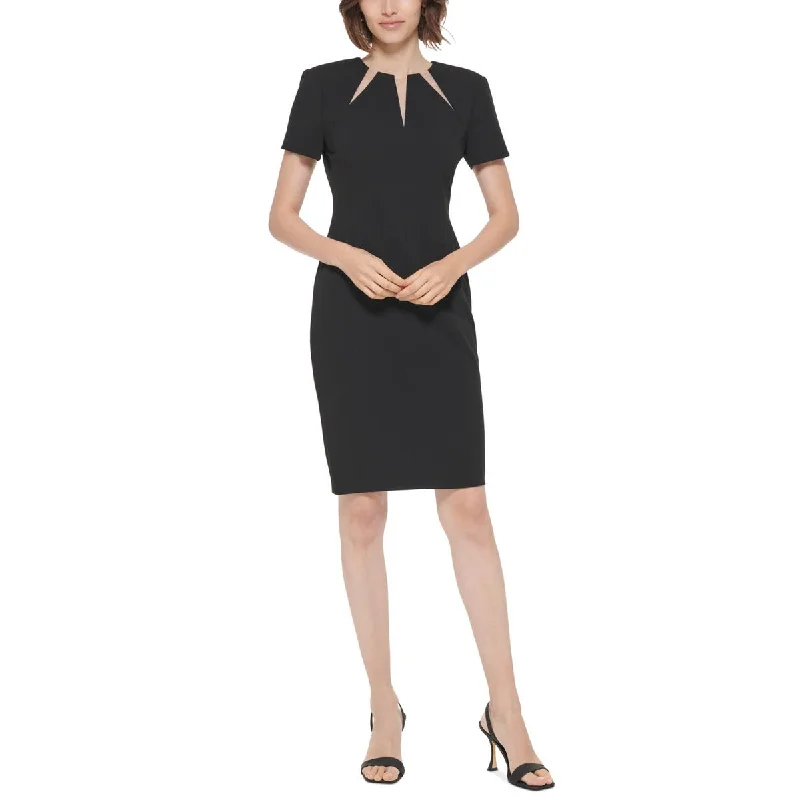 Calvin Klein Womens Cutout Knee-Length Sheath Dress