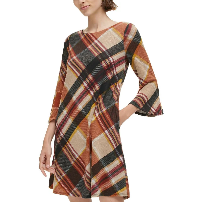 Jessica Howard Womens Fit & Flare Plaid Fit & Flare Dress