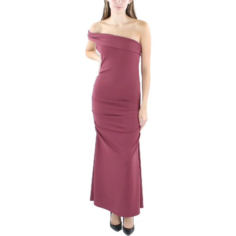 24seven Comfort Apparel Womens Ruched Textured Maxi Dress