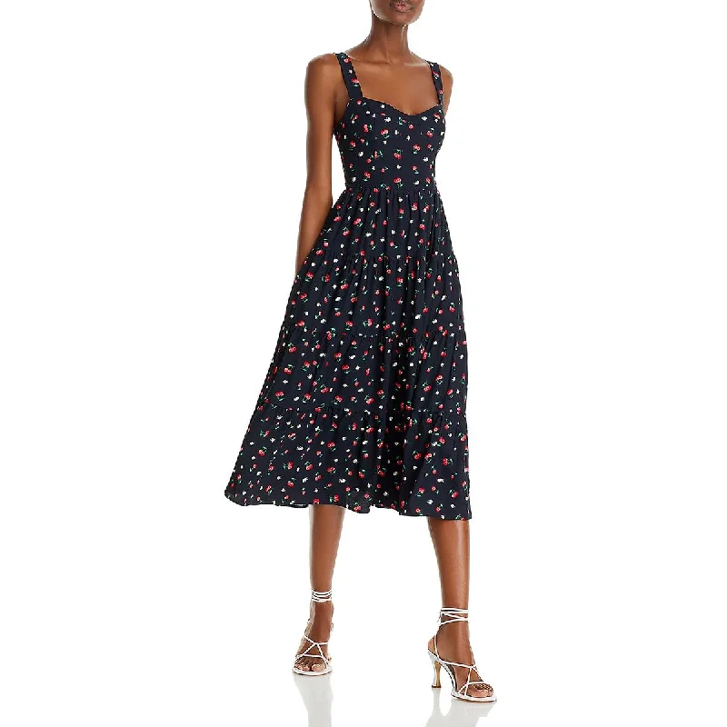 Aqua Womens Daytime Midi Sundress