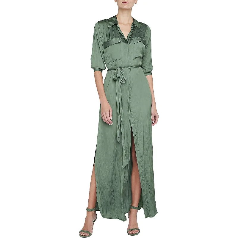 L'Agence Womens Cameron Belted Long Shirtdress