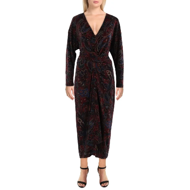 Lauren Ralph Lauren Womens Drapey Long Maxi Dress