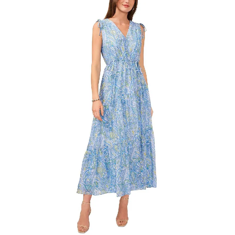 Vince Camuto Womens Paisley Long Maxi Dress