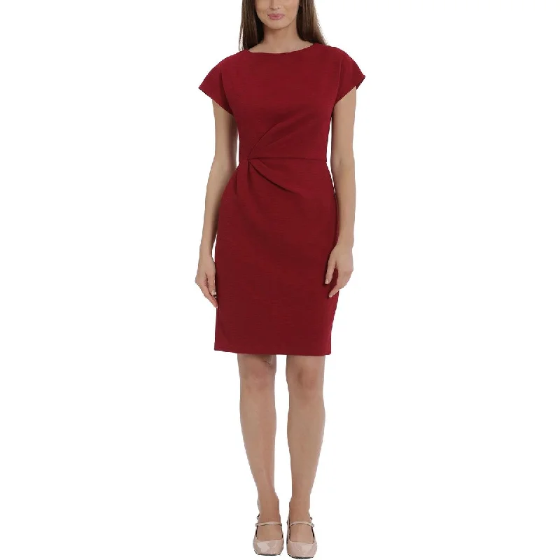 Maggy London Womens Ruched Sleeveless Sheath Dress