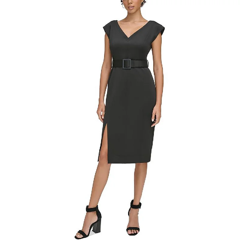 Calvin Klein Womens Knit Sleeveless Sheath Dress