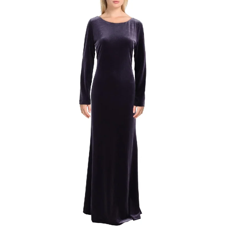 Donna Karan Womens Velvet Embellished Evening Dress