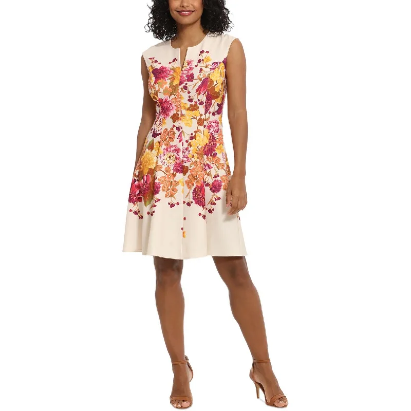 London Times Womens Fit&Flare Floral Print Fit & Flare Dress