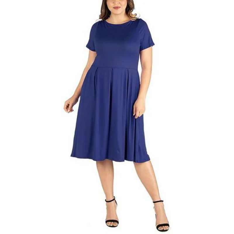 24seven Comfort Apparel Womens Plus Fit & Flare Fit & Flare Dress