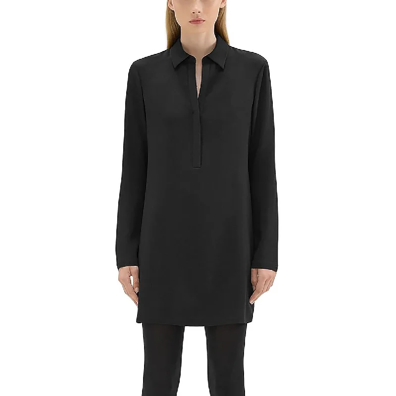 Theory Womens Crepe Mini Shirtdress