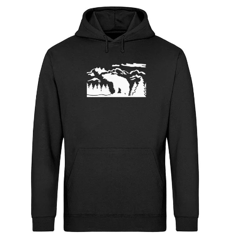 Berglandschaft und Bär - Unisex Organic Hoodie