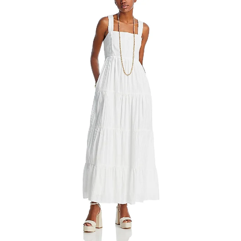 Paige Womens Tiered Layered Maxi Dress