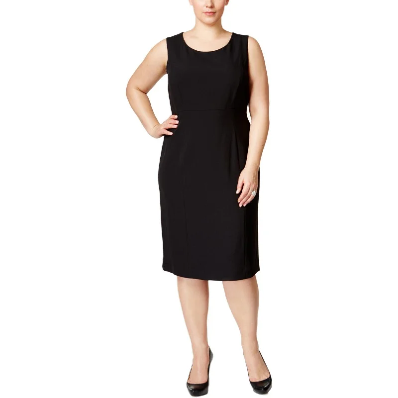 Kasper Womens Plus Seamed Sleeveless Wear to Work Dress