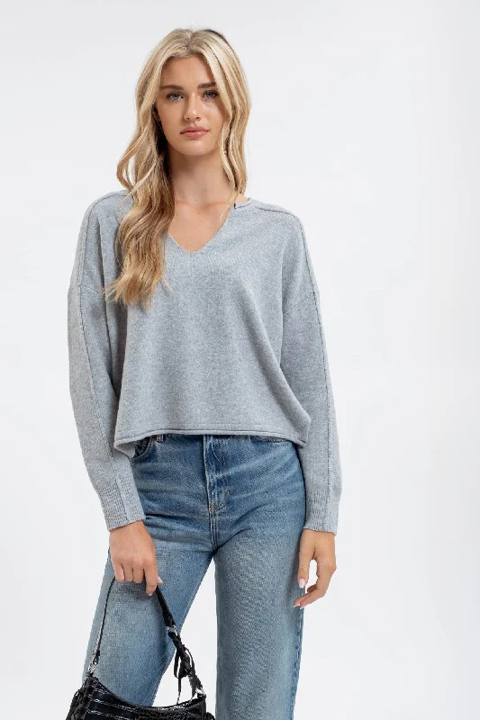 Fabled Grace Split Neck Knit Sweater- 4 Colors!