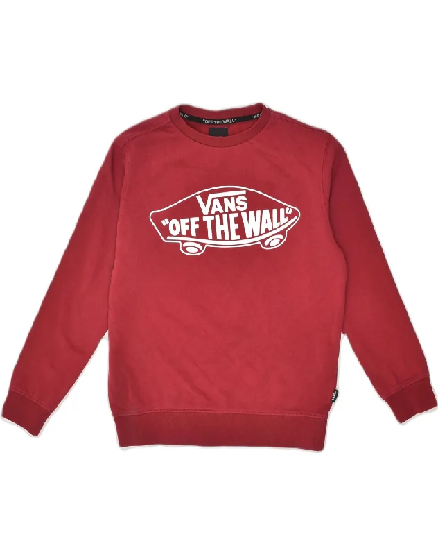 VANS Womens Graphic Sweatshirt Jumper UK 10 Small Burgundy Cotton